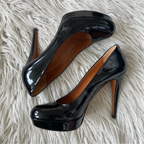 Gucci Black Patent Leather Round Toe Platform High Heel Pumps Size 39 - Picture 4 of 12